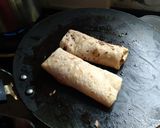 A picture of step 4 of Veggie wrap.