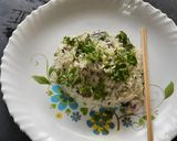 A picture of step 9 of Thai green rice.