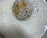 A picture of step 5 of Mango coconut ladoo with condensed milk.