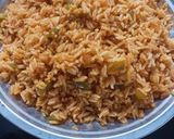 A picture of step 2 of Schezwan rice.