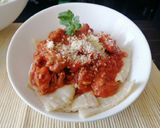 Foto del paso 4 de la receta: Ravioli casero relleno con queso y salsa boloñesa