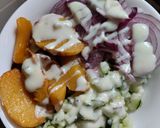 Foto del paso 5 de la receta: Ensalada🥗de duraznos🍑, pepino y cebolla morada🧅🍑🥙