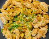 A picture of step 5 of Stir-Fried Chicken Strips with Diced Potatoes.