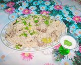 A picture of step 3 of Yakhni plaow.