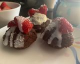 Foto del paso 5 de la receta Madalenas de chocococo y avena con topping blanco.🍰🍓🍓