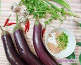 Hình bước làm 1 của món Cà tím kẹp thịt gà hấp