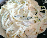 Foto del paso 9 de la receta: Espaguetis de calabacin con bacon y langostinos