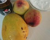 A picture of step 1 of A couple of smoothies#magic with blue curacao syrup.
