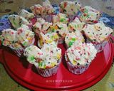 Foto langkah ke 7 dari resep Bolu Kukus Mekar Meses Pelangi.