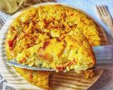 Foto del paso 2 de la receta: TORTILLA DE PATATAS, CEBOLLA Y PIMIENTOS VEGANA