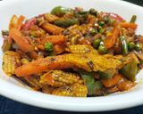 A picture of step 3 of Baby Corn and Mixed Veg Jalfrezi.