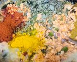 A picture of step 2 of Dal Masoor with capsicum.
