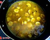 A picture of step 9 of Raw Banana with gravy.