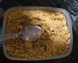 A picture of step 1 of Makuni or sattu paratha.