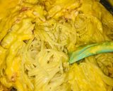 Pas rețetă Spaghete la cuptor cu brânză sărată și șuncă 1 fotografie