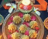 A picture of step 8 of Thandai Modak.