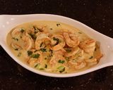 A picture of step 15 of Poached Shrimp in a Lemon Cream Broth.