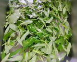 A picture of step 2 of Kalmi saag (Water Spinach).