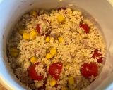 A picture of step 3 of Couscous salad with tuna.