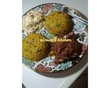 A picture of step 5 of Fried rice with peppered chicken n coleslaw.