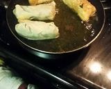 A picture of step 3 of Soul Rolls (soul food egg rolls).
