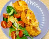 A picture of step 4 of Salmon with truffle tomato and tangerines.