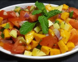 A picture of step 2 of Mango Cucumber Salsa.