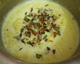 A picture of step 6 of Keshari KHEER with Date Palm Jaggery.