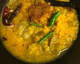 A picture of step 5 of Jhinge diye Bhaja Muger Dal.