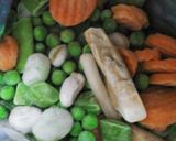 Foto del paso 1 de la receta: Salmón, menestra y patatas