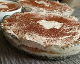 A picture of step 6 of Tiramisu Coffee Cake | No-Bake Cake | Marie biscuit Dessert.