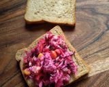 A picture of step 3 of Beetroot sandwich.