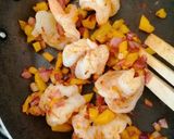 A picture of step 2 of Shrimp Tacos with Anaheim Chile.