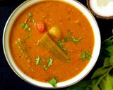A picture of step 13 of Kerala style varutharacha sambar.