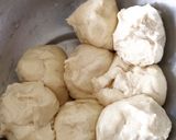 A picture of step 2 of Pita bread with falafel hummus sandwich.
