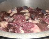 A picture of step 1 of Beef liver, Kidney, fat, meat Masalay wale.