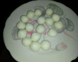 A picture of step 3 of Chocolate flavour rasgulla.