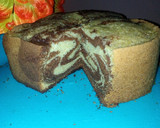 A picture of step 4 of Zebra cake.