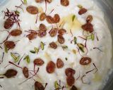 A picture of step 1 of Shreekhand with dryfruits and Pooris.