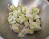 A picture of step 1 of Cucumber mint cooler.