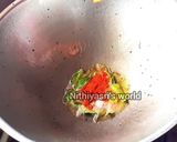 A picture of step 3 of Seppankilangu or Arbi fry.