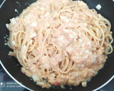Foto del paso 4 de la receta: Espaguetis con bacalao con tomate y bechamel