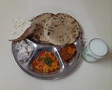 A picture of step 2 of Jowar Bhakhri with vegetable.
