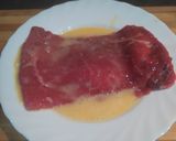 Foto del paso 4 de la receta: Cachopo de jamón y queso con salsa de cabrales y patatas paprika
