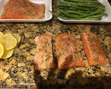 A picture of step 3 of Salmon and Asparagus Foil.