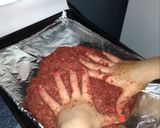 A picture of step 4 of Moms meatloaf.