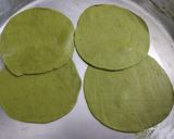 A picture of step 4 of Chana aloo with palak poori.