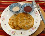 A picture of step 4 of Vegetable pancakes with idli batter.