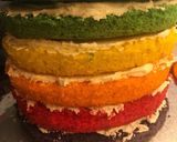 Φωτογραφία βήματος 6 της συνταγής Rainbow Cake (Τούρτα Ουράνιο Τόξο)