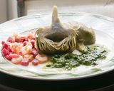 Foto del paso 5 de la receta: Alcachofas con jamón y gambas